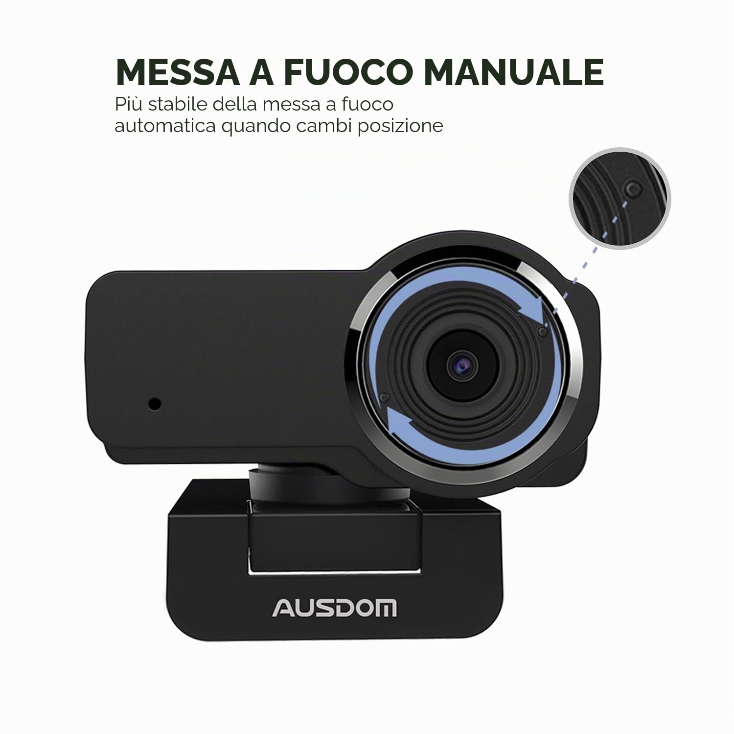 AUSDOM AW635 HD 1080p Streaming Webcam con Microfono per PC, USB Web Camera Non grandangolare Perfetto per Fare Video lezioni e Video chiamate casa Lavoro apprendimento a Distanza Mac Computer Zoom