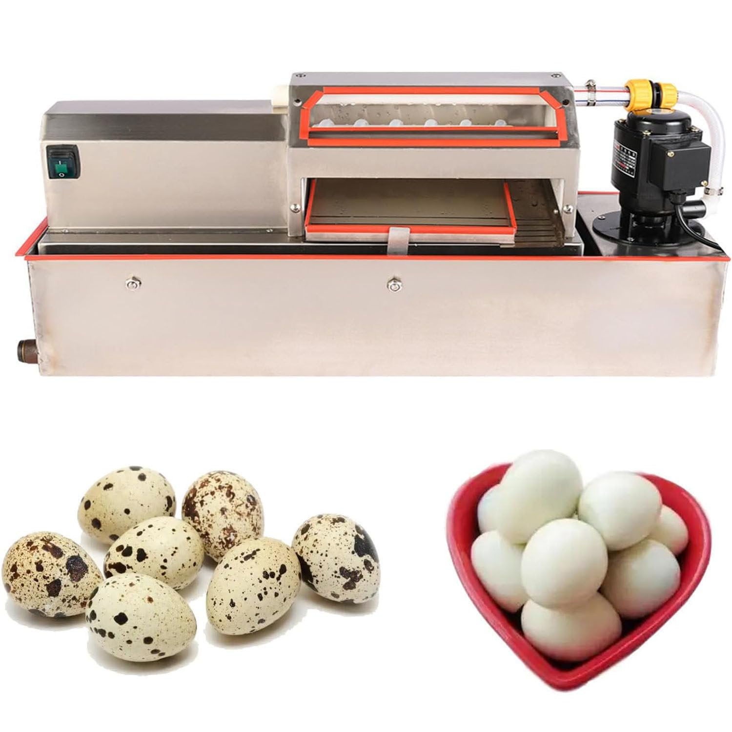 Máquina peladora eléctrica de huevos de codorniz, motor de cobre puro de 25 W, peladora portátil para huevos de codorniz hervidos, ideal para uso doméstico y comercial, rápida y eficiente