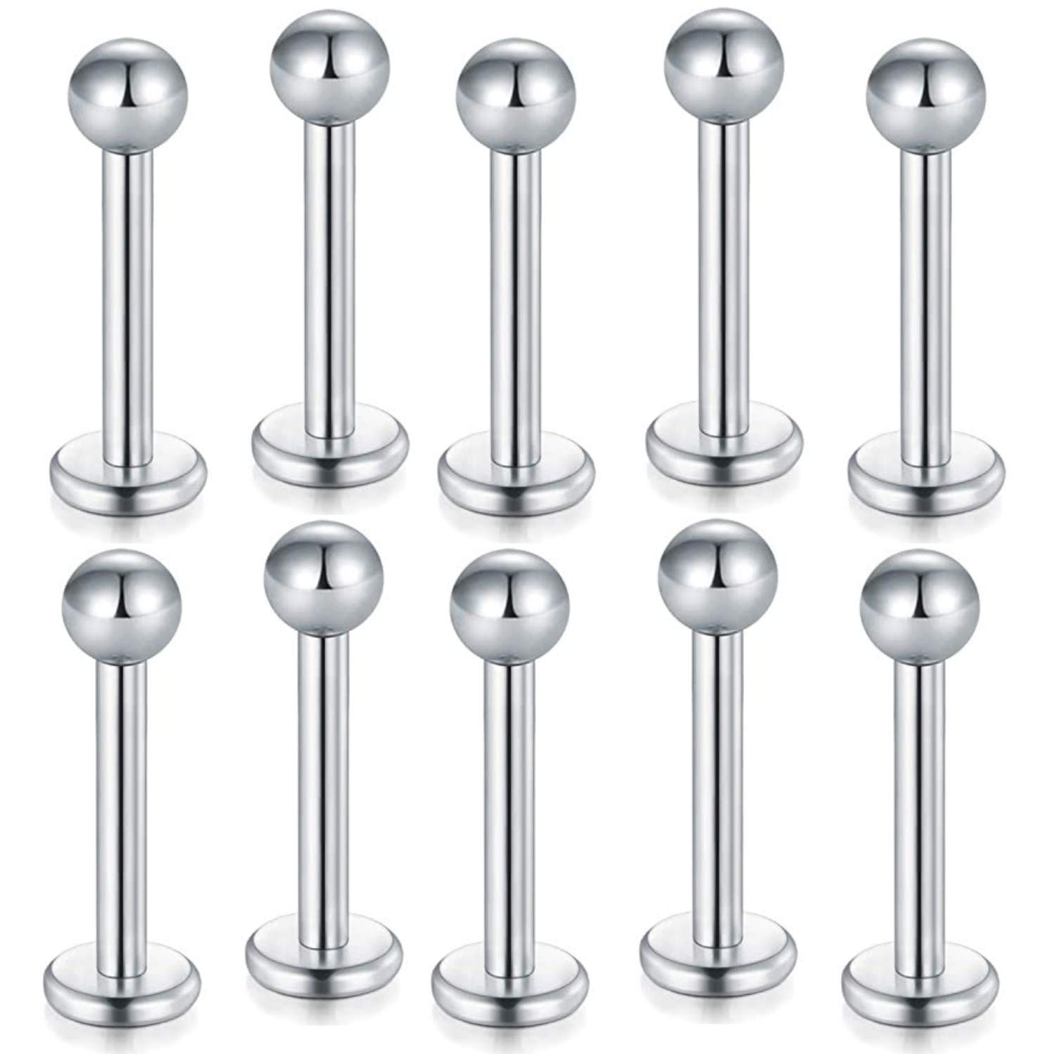 Bling Dazzle Labret Monroe G23 Titanium - 16G(1.2mm) - Value Pack - 5, 10, 20 PCS - Bar Length 6-12mm