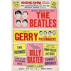Blujway Beatles Southport Odéon Concert Poster reproduction 13 x 19 photo - Les Beatles, Paul McCartney, John Lennon, RIngo Starr, George Harrison