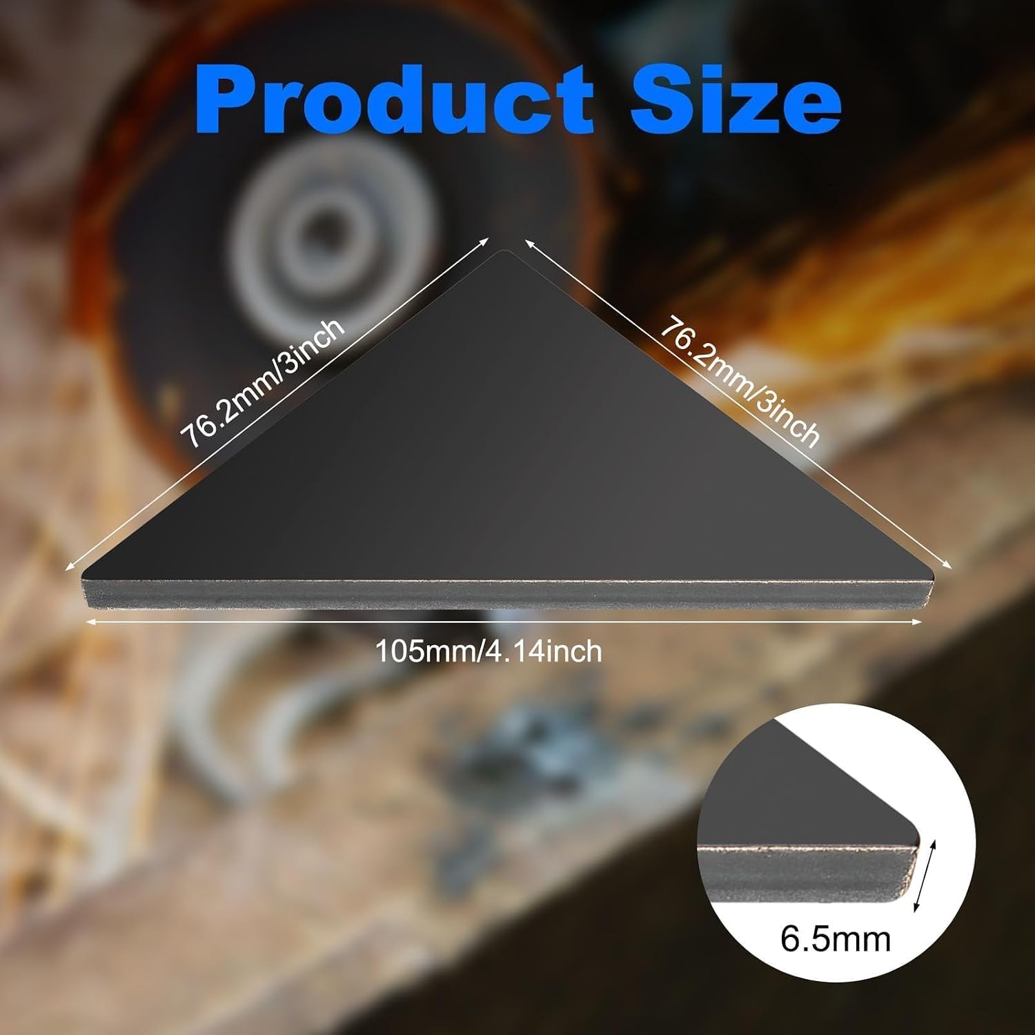 Rocaris 10 Pcs 3" x 3" x 1/4" Steel Plate Gussets, A36 Heavy Duty Triangle Weld Base Steel Sheet Metal for Reinforcement, Structural Support, Repair, DIY Projects