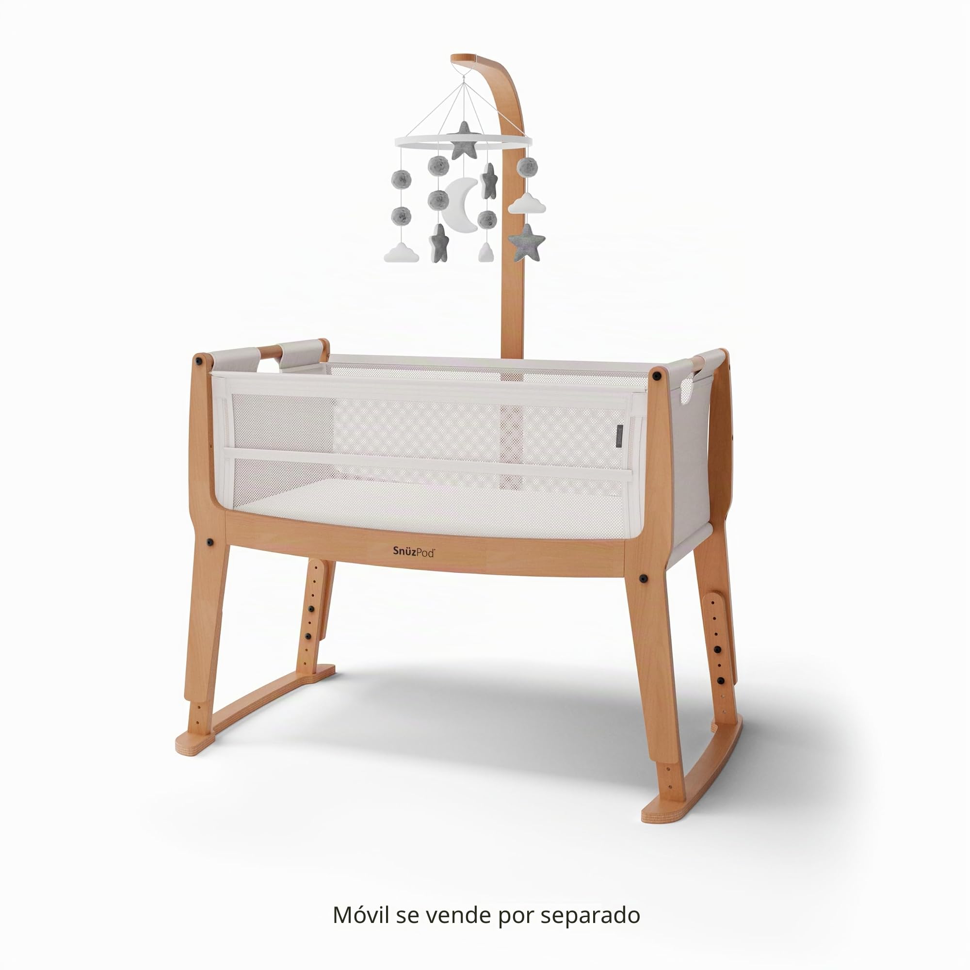 Snuz Pod Studio Next to Me Crib - Cama portátil Ligera para bebé con Pared con Cremallera, colchón Transpirable 3D y 6 ajustes de Altura - Ideal para el hogar y Cuna de Viaje con Ruedas, Estocolmo