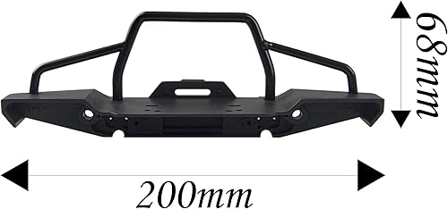 Miniatura 3 de Parachoques delantero de aluminio con faros LED, soporte de cabrestante, gancho de remolque compatible con Axial SCX10 SCX10II 90046 Traxxas TRX-4