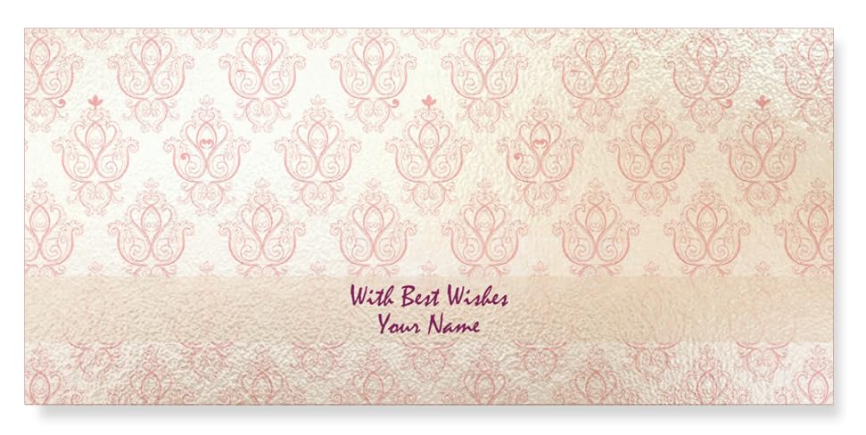 Image of Brown Cloud Customised Shagun /Money /Gift Envelope /Lifafa printed on Pearl finish card with inside printing with Personalized Message /Name for festivals /events (SE IN 07)(Pack of 20)