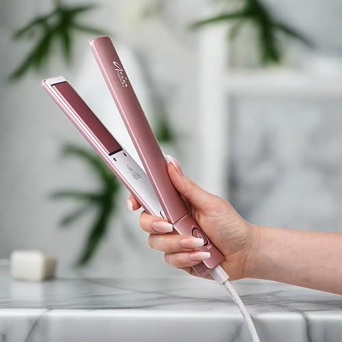 Miniatura 3 de Aria Beauty Plancha de pelo delgada – Plancha plana de doble voltaje – Diseño versátil para rizos y alisado – Adecuado para todo tipo de cabello –