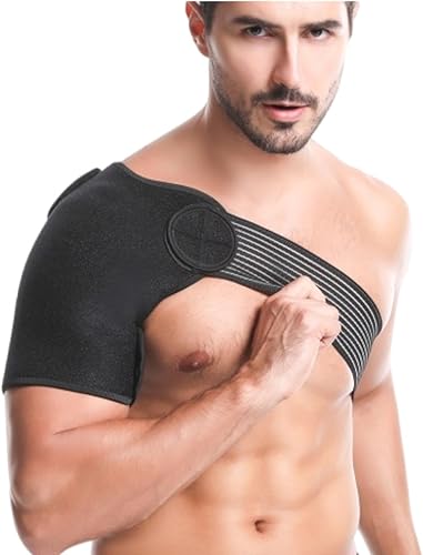 NIBHZ Correa de neopreno para el hombro derechoizquierdo para artritis, gimnasio, deportes, apoyo, alivio del dolor, prevención de lesiones, soporte