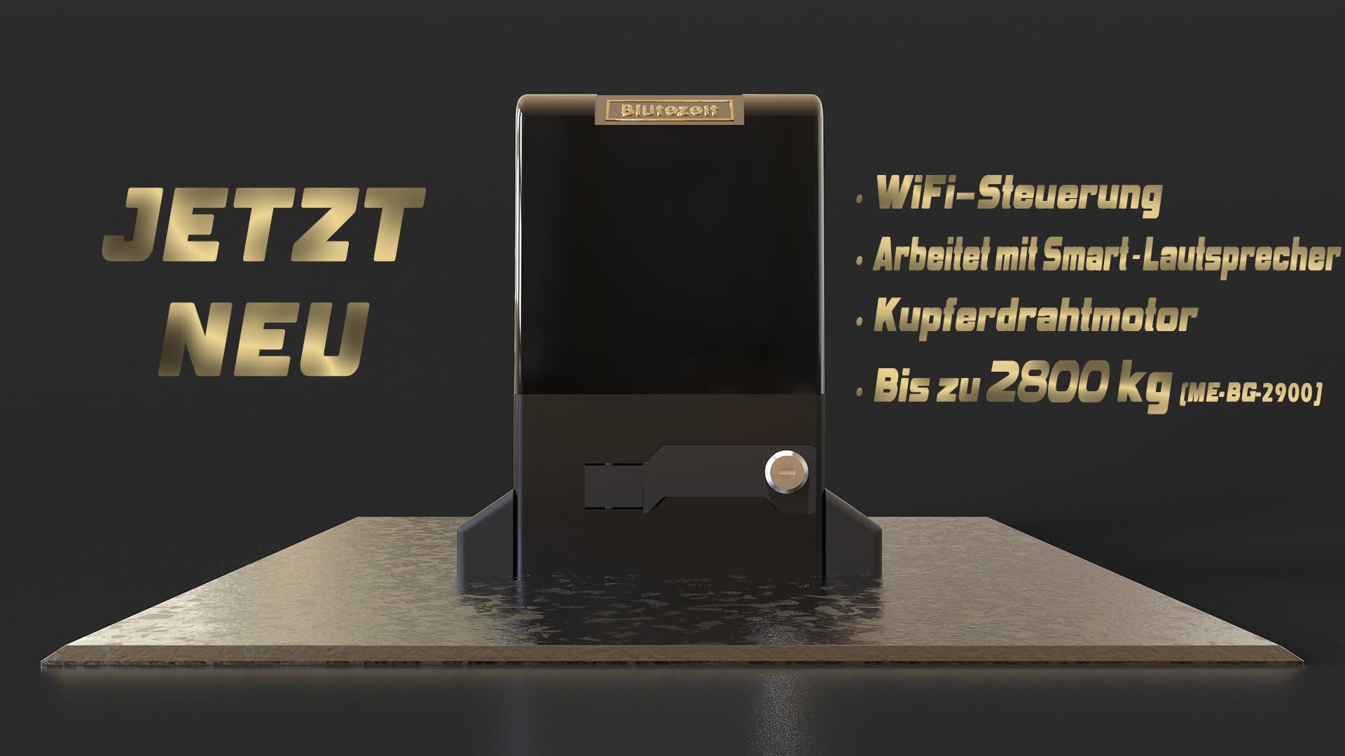 Blütezeit WLAN Schiebetorantrieb 1800kg – Smart App Steuerung, 750W Automatischer Zahnstangen-Antrieb, 2 Fernbedienungen & Lichtschranke, Komplett-Set für Einfahrtstore bis 12m