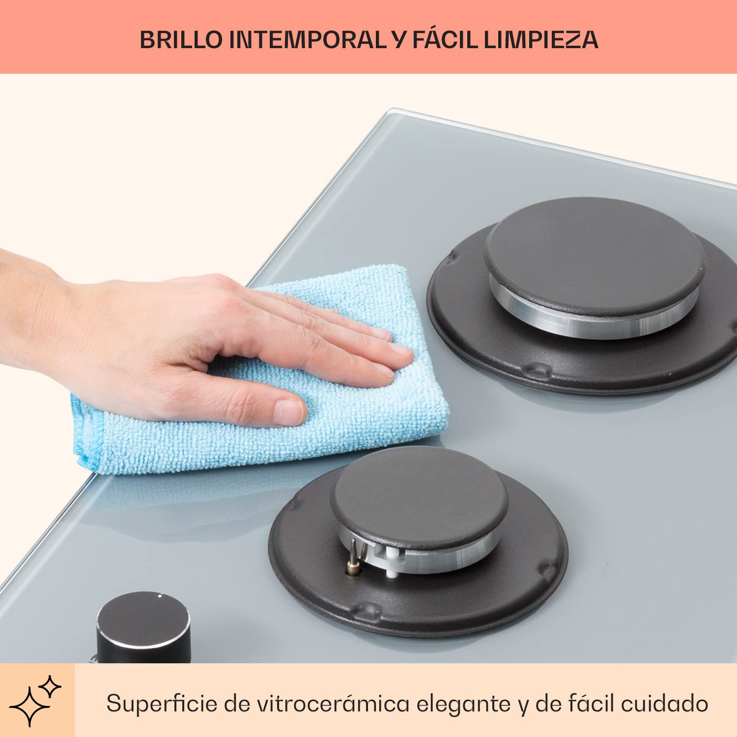 Klarstein Cocina de Gas Butano, Placa Gas 2 Fogones de 4200W, Hornillo Camping Portatil para Caravana, Encimera Placa Butano de Acero Inoxidable, Cocinas de Quemador de 2 Quemadores