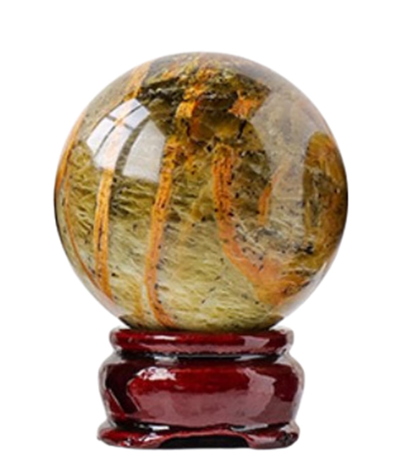 AARTERZZA Polished Divination Gemstone Sphere Opal Crystal Ball Ornaments Collecting Figurine Statue Fengshui Decorations,65~70mm