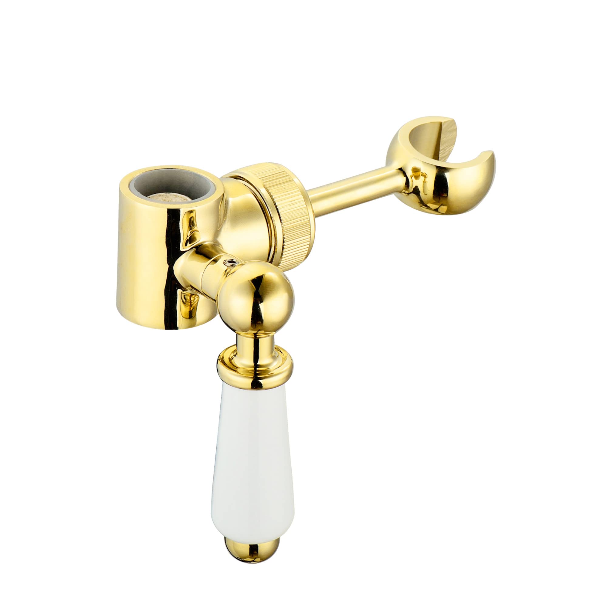 ENKI B09 Hand Shower Bracket Round Slider Riser Column Rail 18mm Polished Gold