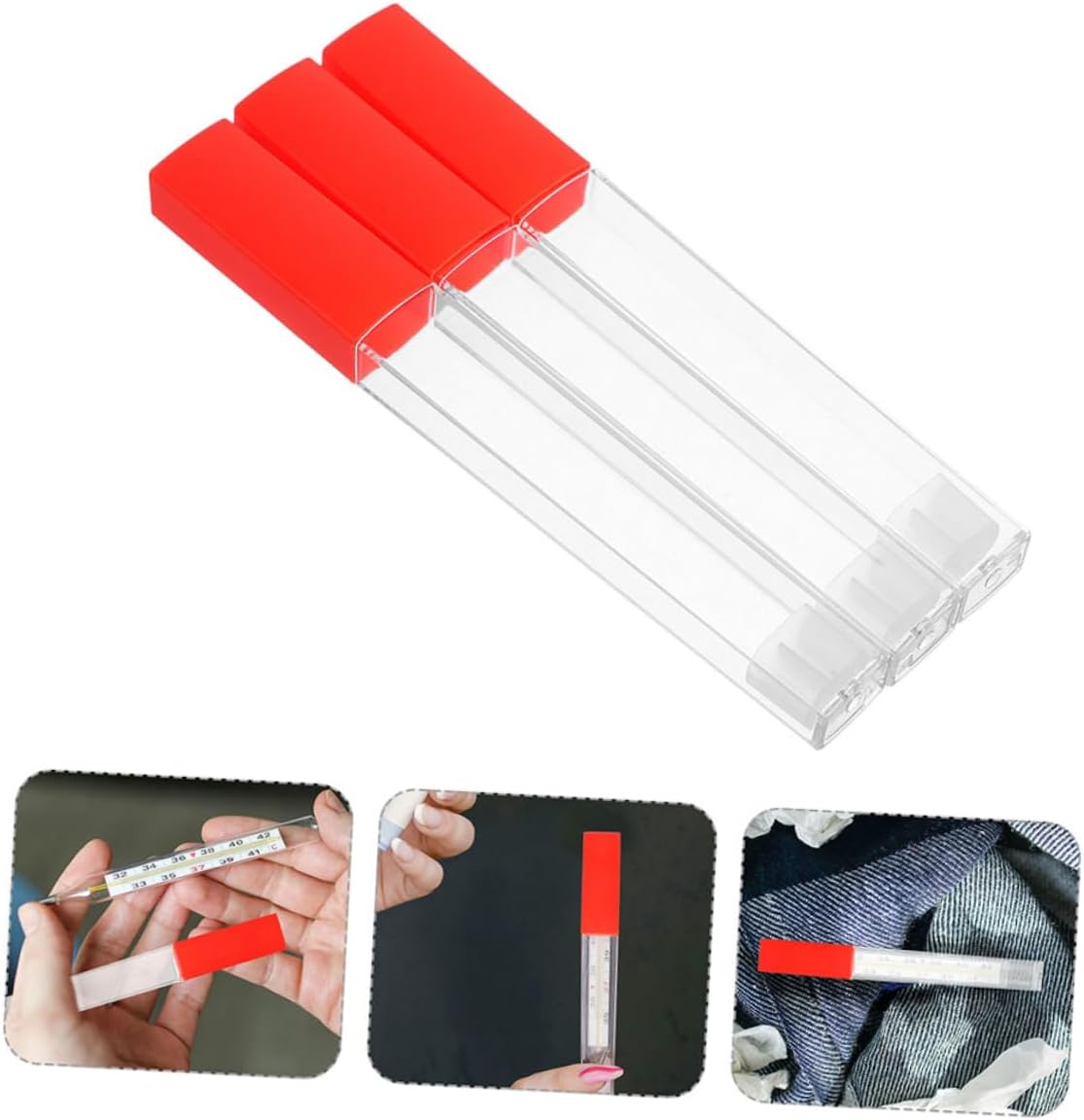12pcs Plastic Thermometer Tube Glass Thermometer Protection Tube Lab Holder