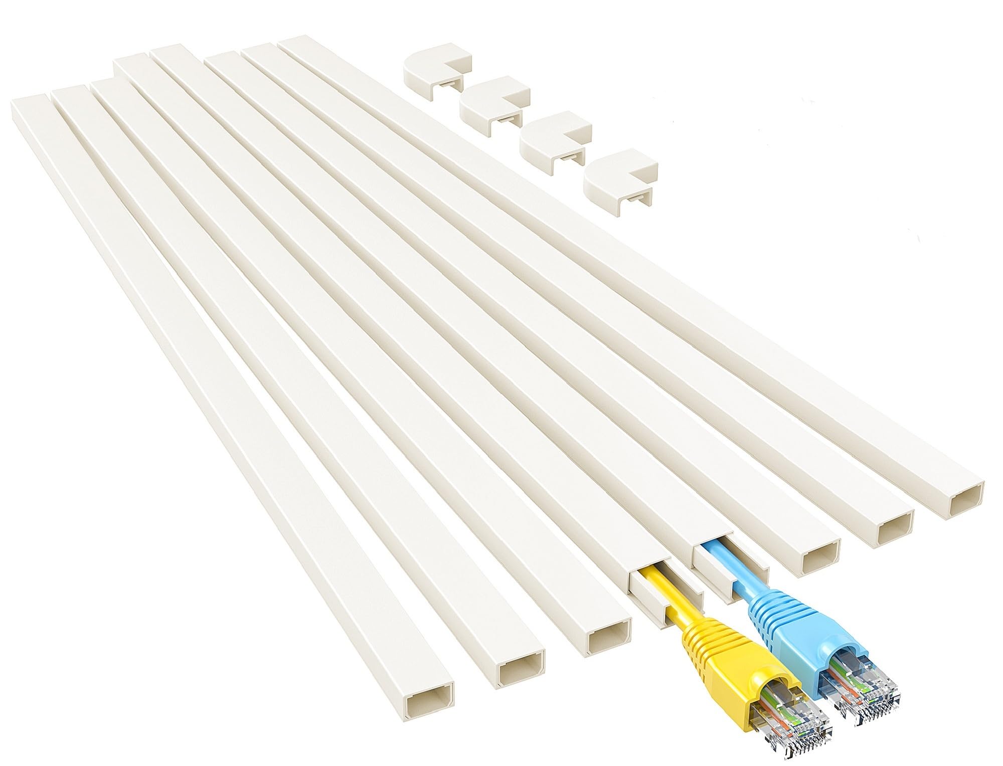 Yecaye Beige Cord Hider, One-Cord Channel Cord Cover on Wall, Cable Management Kit, Wire Covers for Cords, W0.59in H0.4in, Beige