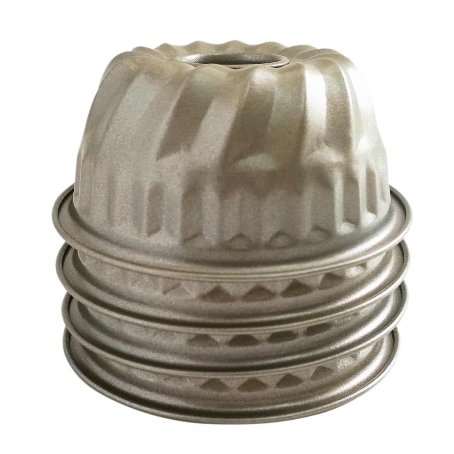 Moldes para pasteles pequeños de 4 pulgadas, moldes para tartas de 4 pulgadas, moldes antiadherentes para hornear, mini molde estriado Kugelhopf para pastel de calabaza, gelatina, brownies - 4