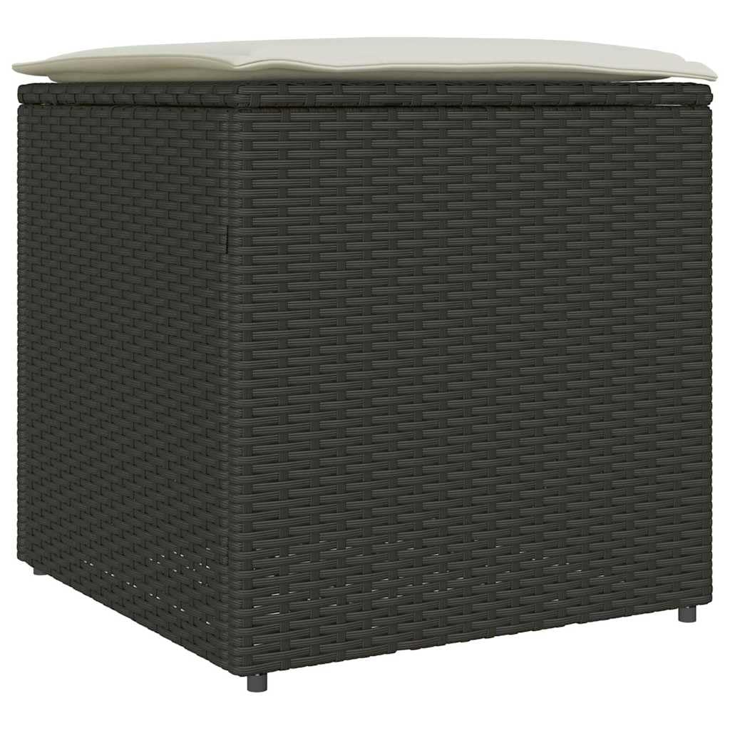 vidaXL Scatola per Cuscini Nero 50 x 50 x 50 cm polyrattan