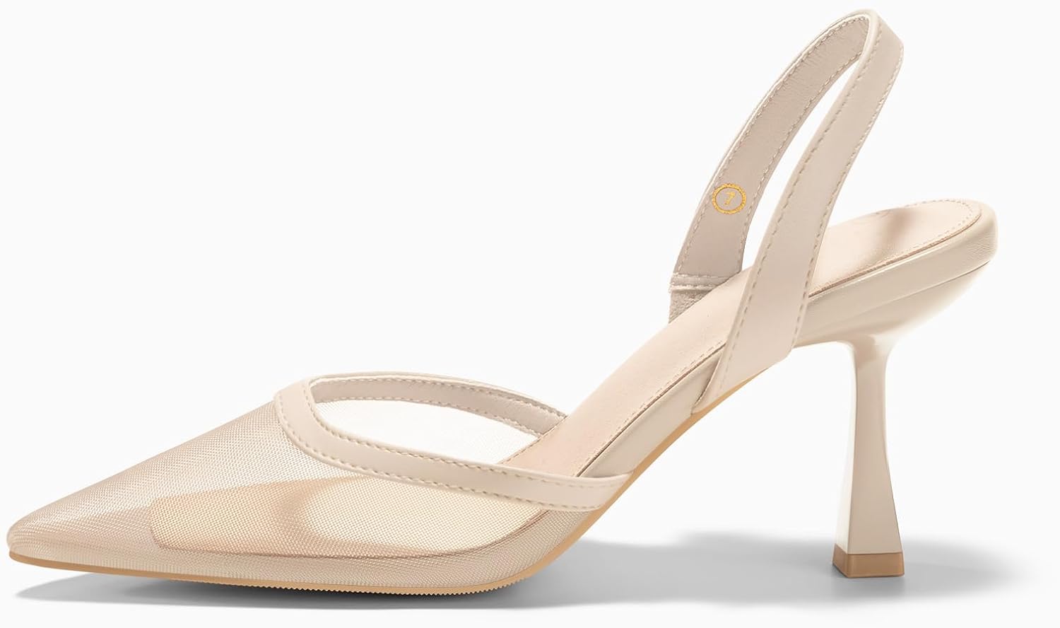 Coutgo Womens Slingback High Heels Sandals Mesh Closed Pointed Toe Stiletto Pumps Party Wedding Dress Shoes - Image 4