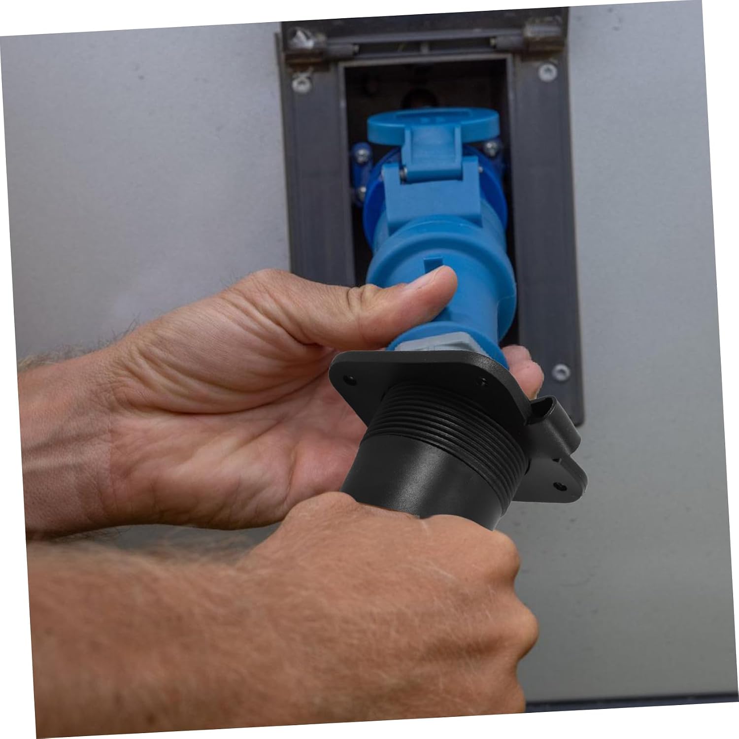 SOLUSTRE 15a Splashproof Rv Ac Port Plug Electrical Inlet for Campers Boats and Rv Accessories