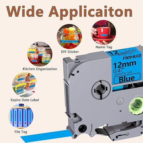 Vista 85 de Hehua Tze - Cinta negra laminada de 0.945 in y 0.94 pulgadas compatible con Brother P-Touch TZe-354 TZe354 TZ-354 TZ354 etiqueta para Ptouch PT D600