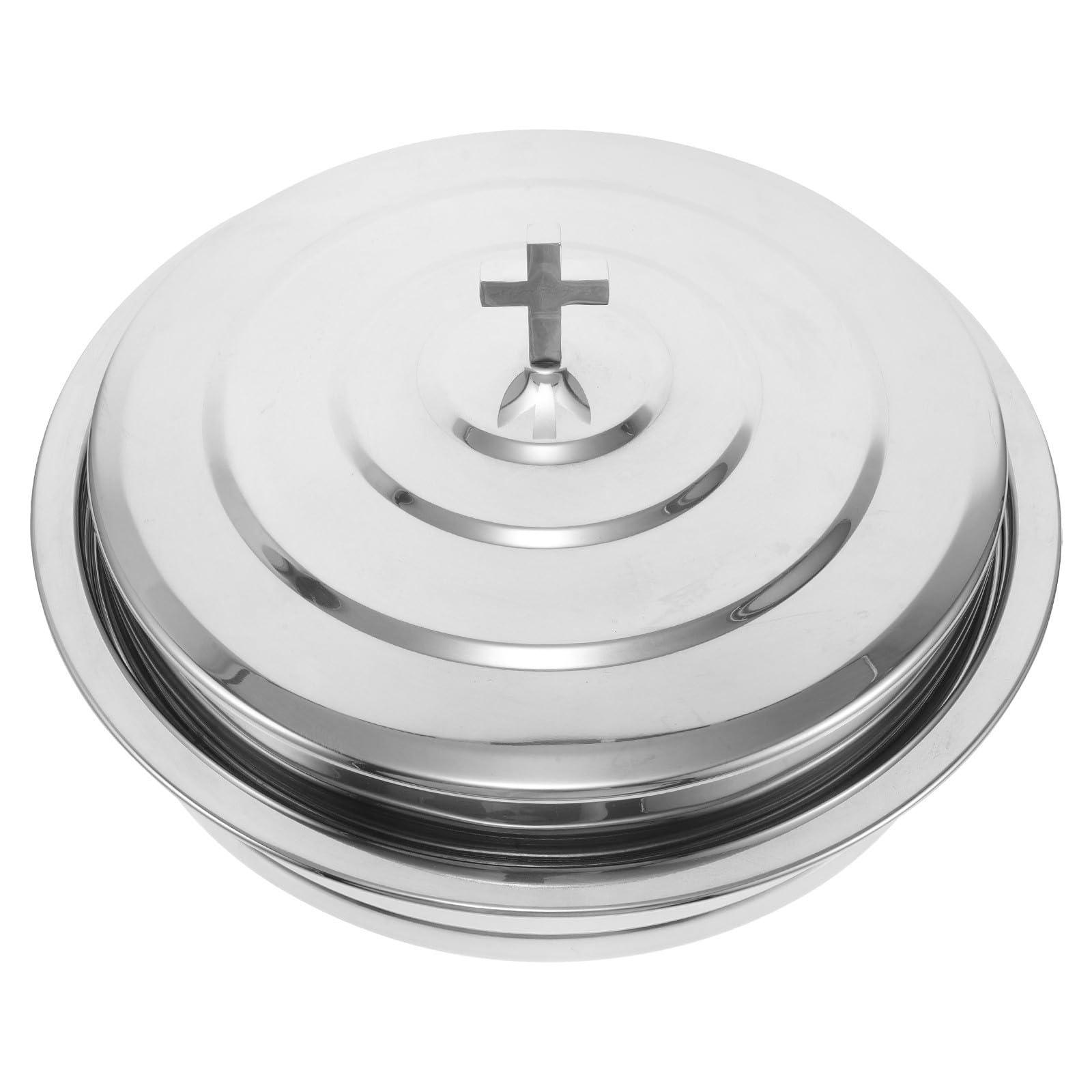 Assiette de communion acier inoxydable avec plateau amovible empilable pour culte privé