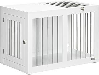 PawHut Dog Cage for Home, Dog Kennel, Pet Cage for Medium Dogs, Dog Crate with Doors, Dog House, Transport Cage, White, 80 x 50 x 56.5 cm product image