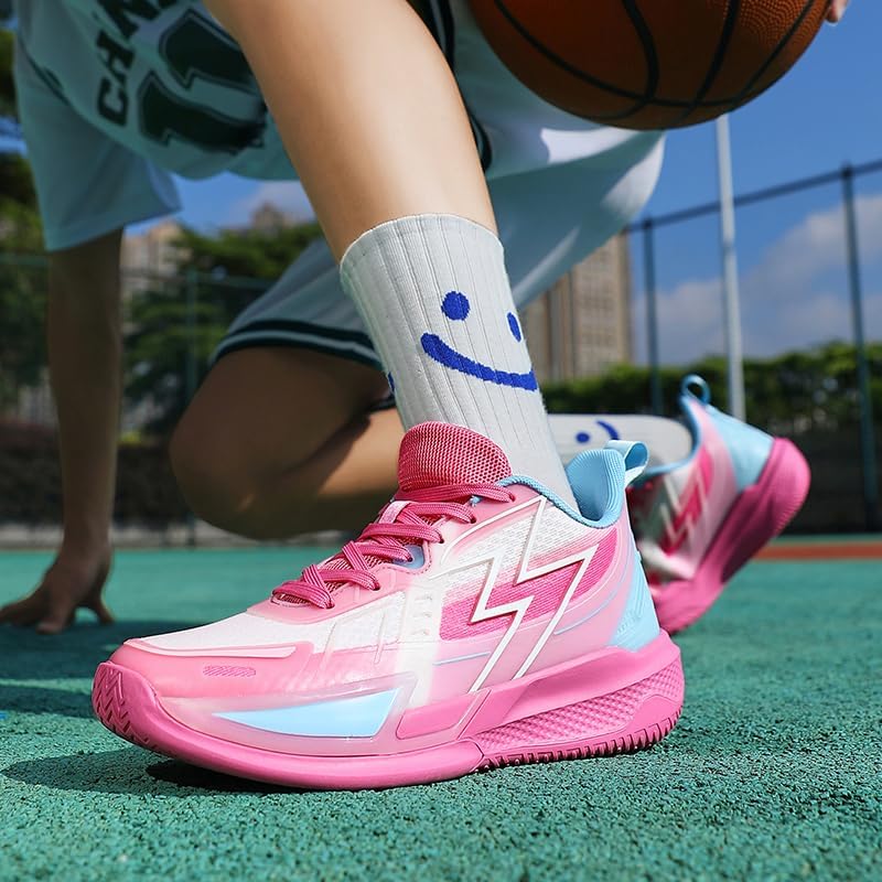 Girls Boys Basketball Shoes Youth Cushion Indoor Outdoor School Casual Comfortable Sport Non Slip Sneakers for Unisex-Child