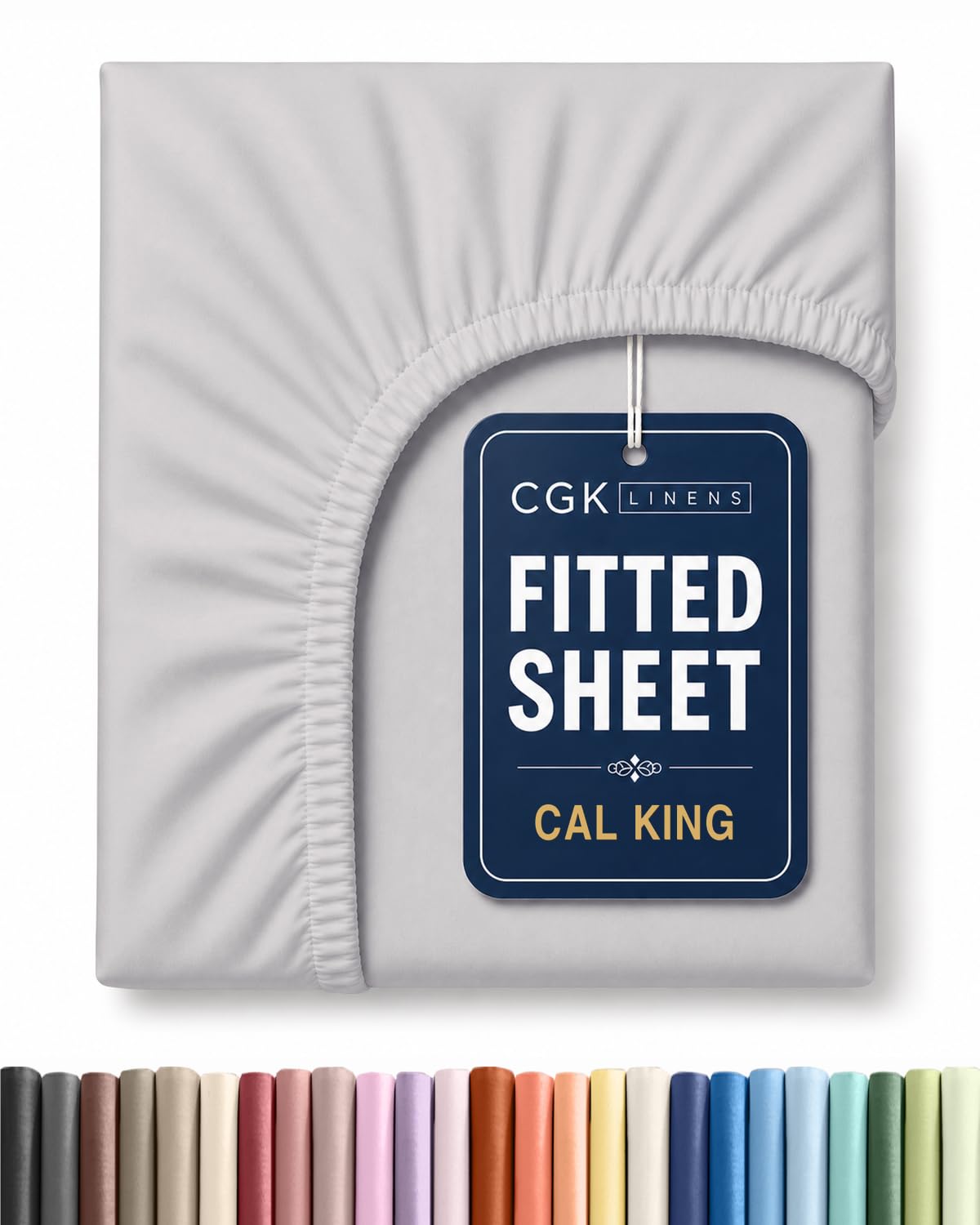 Cal King Fitted Sheet - Single Fitted Sheet Only - Cooling - French Grey