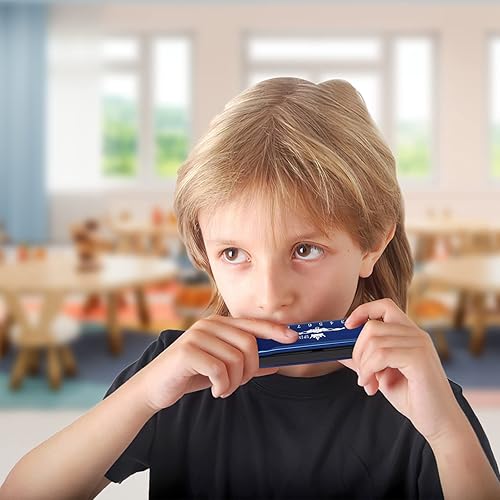 Miniatura 4 de UPINS Harmonica, 4 piezas Key of C Blues 10 agujeros 20 tonos titanio color armónica con estuche paño de limpieza para principiantes estudiantes