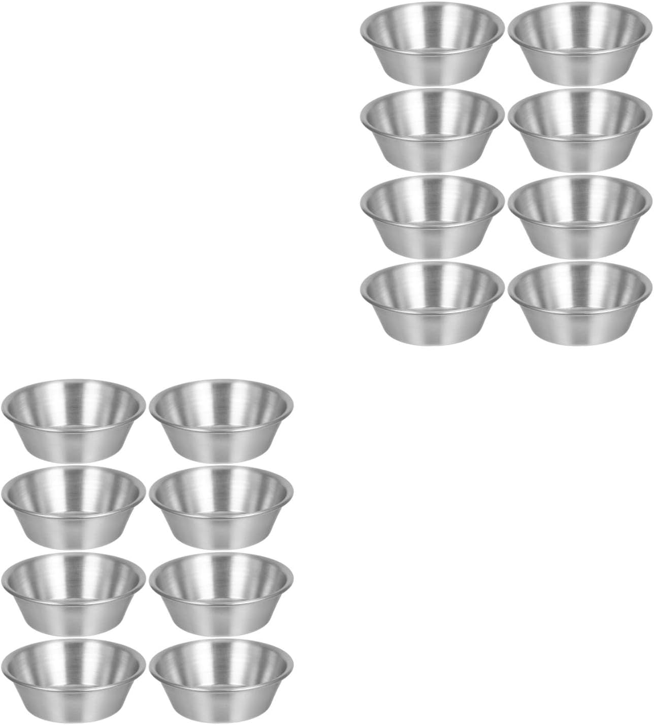LOGOFUN 8PCS Stainless Steel Tart Molds Reusable Baking Cups for Home Kitchen Dessert Making Birthday Party Supplies - Medium