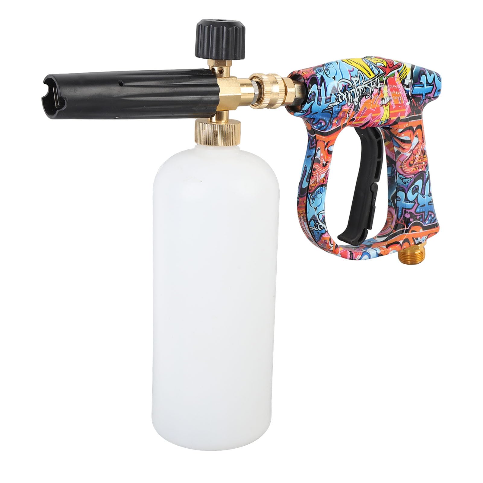 Kit de cañón de espuma para hidrolavadora de alta presión con 5 boquillas de colores para un lavado eficiente de autos y uso versátil en el jardín - Capacidad de 1 litro