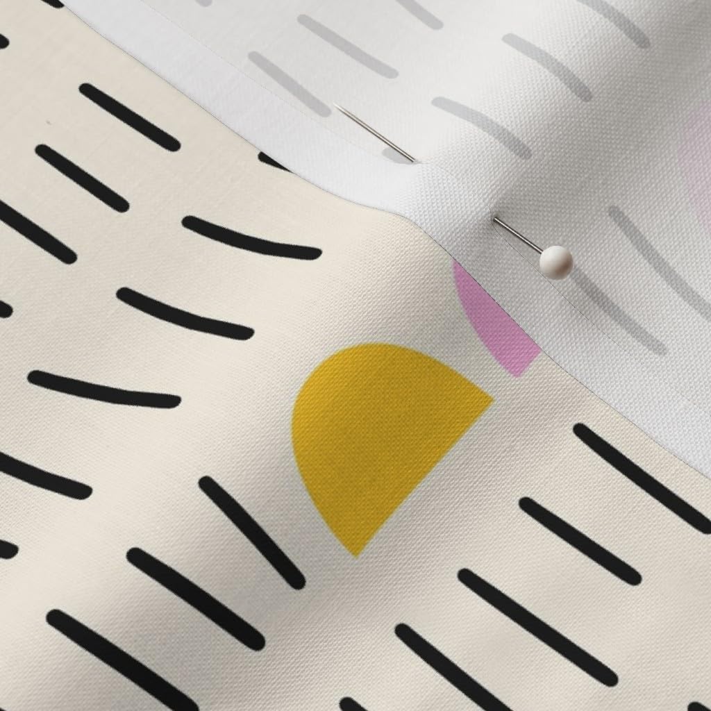 Spoonflower Fabric - Modern Abstract Stripes Whimsical Playful Gender Neutral Lines Shapes Printed on Petal Cotton Fabric Fat Quarter - Sewing Quilting Apparel Crafts Decor