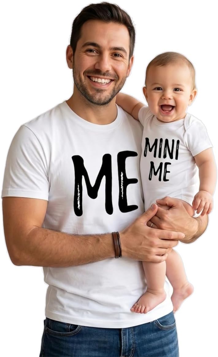 Tstars Papa Bear Dad and Baby Matching Shirt and Bodysuit Set - Funny Daddy and Me Father's Day Outfit Set for New Dads