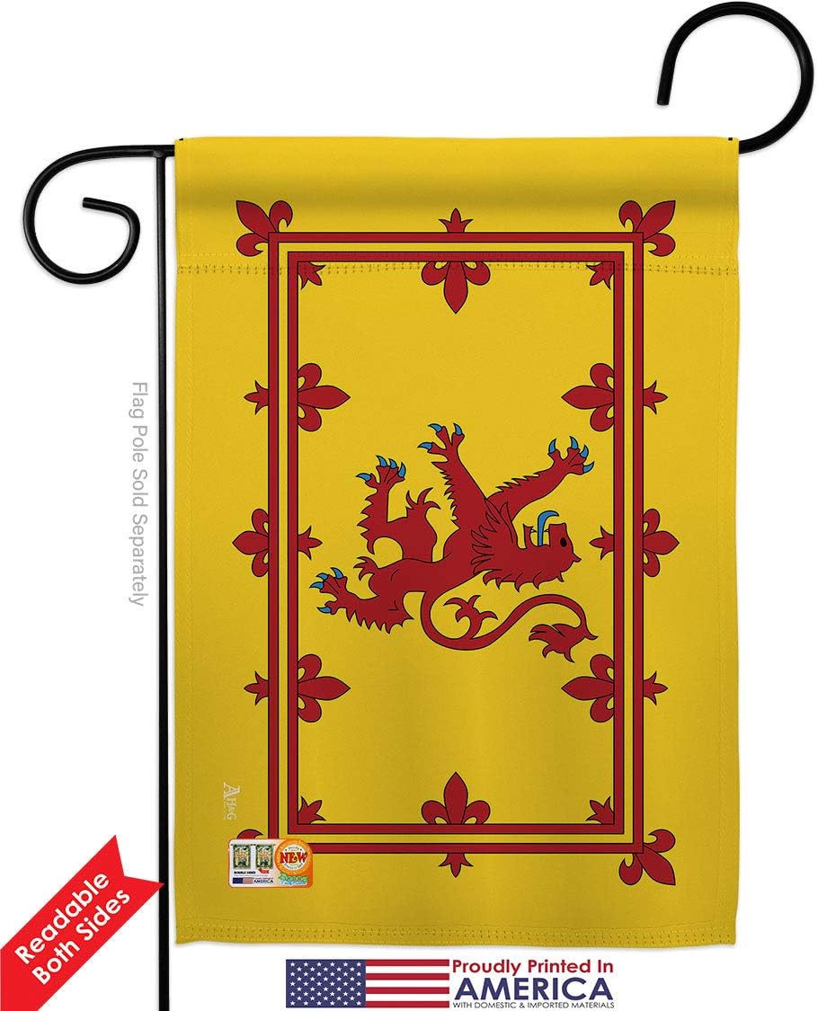 Royal Banner of Scotland Garden Flag Set Mailbox Hanger Regional Nationality Nation International World Country Particular Area Small Decorative Gift Yard House Double-Sided Made In USA 13 X 18.5