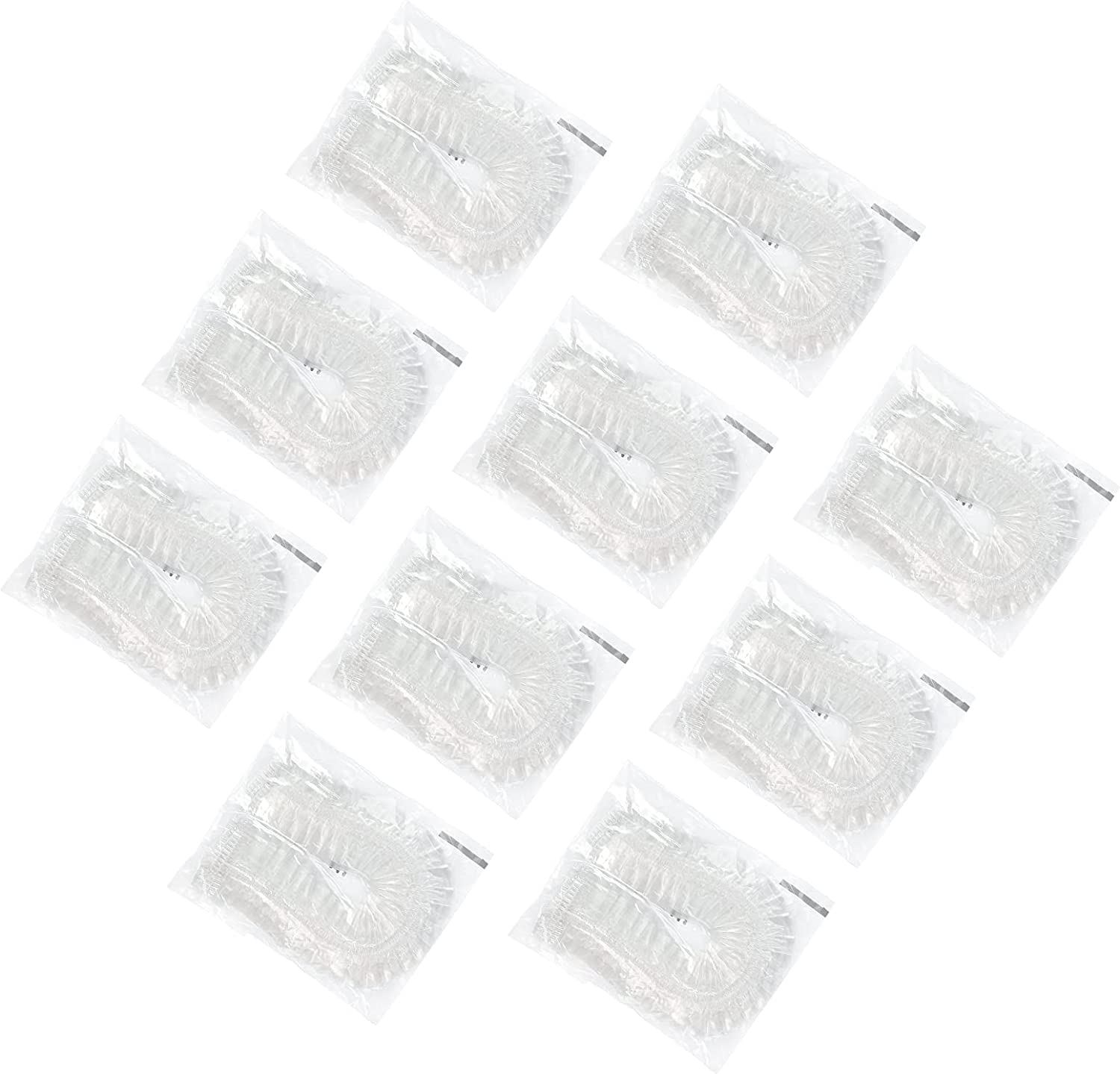 G2PLUS Disposable Shower Caps Individually Wrapped, 44CM Plastic Hair Caps