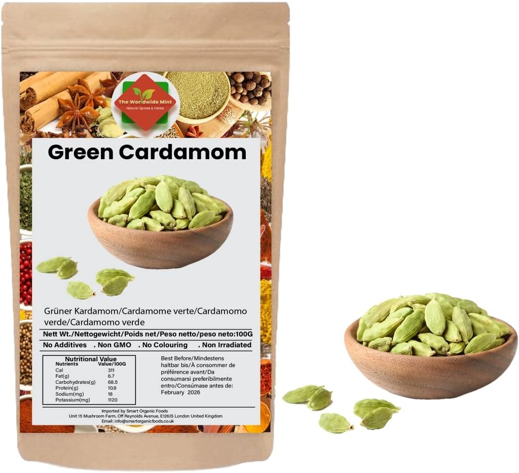 Green Cardamom Pods| Hari Elaichi|Green Elachi| Elaichi Pods| Elaichi| Vegan| No Additive No Preservatives| Processed in Certified Organic Environment| Natural| Bold|Premium Quality|100g