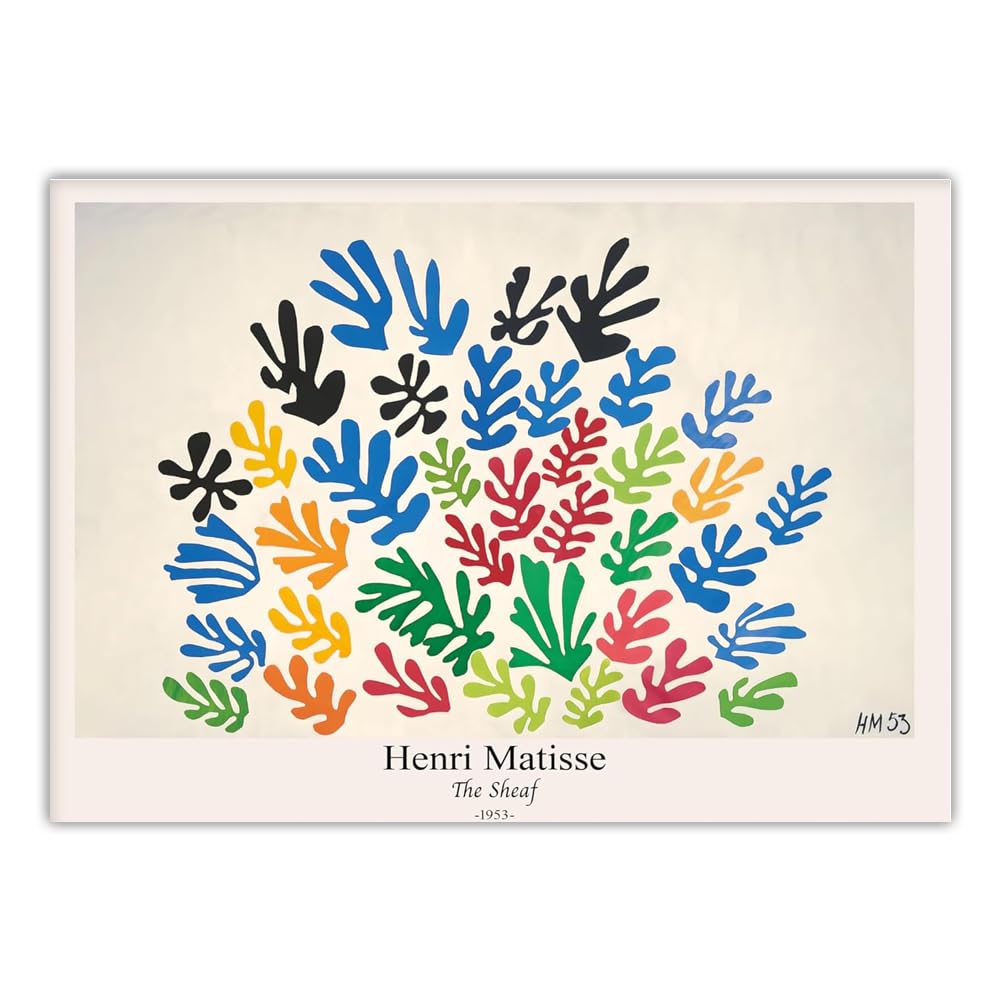 Rikin Liuff Famous Henri Matisse Wall Art Henri Matisse The Sheaf Poster and Prints Abstract Canvas Painting for Home Wall Picture Decor 40x55cm Frameless
