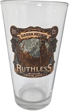 SIERRA NEVADA Ruthless Rye IPA Pint Glass, Clear, Set of 2