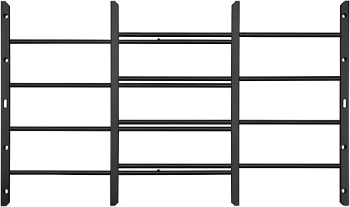 Miniatura 11 de Grisham AWG Barras de seguridad fijas para ventana, (negro, 6 barras) 26 pulgadas de alto x 22 pulgadas a 38 pulgadas 1/2 pulgadas de ancho