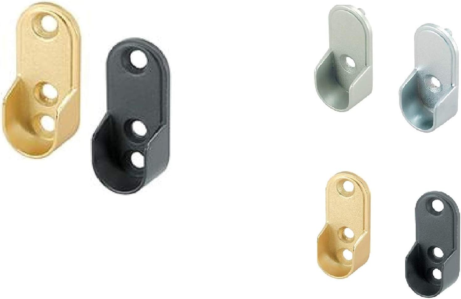 2 Wardrobe Closet Tube End Support Flanges For Oval Closet