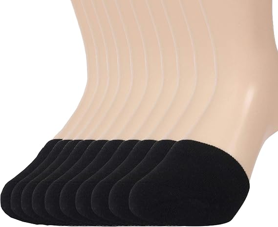 STAY GENT 10 Pairs Seamless Clog Mule Half Socks for Women Cotton Toe Topper Socks