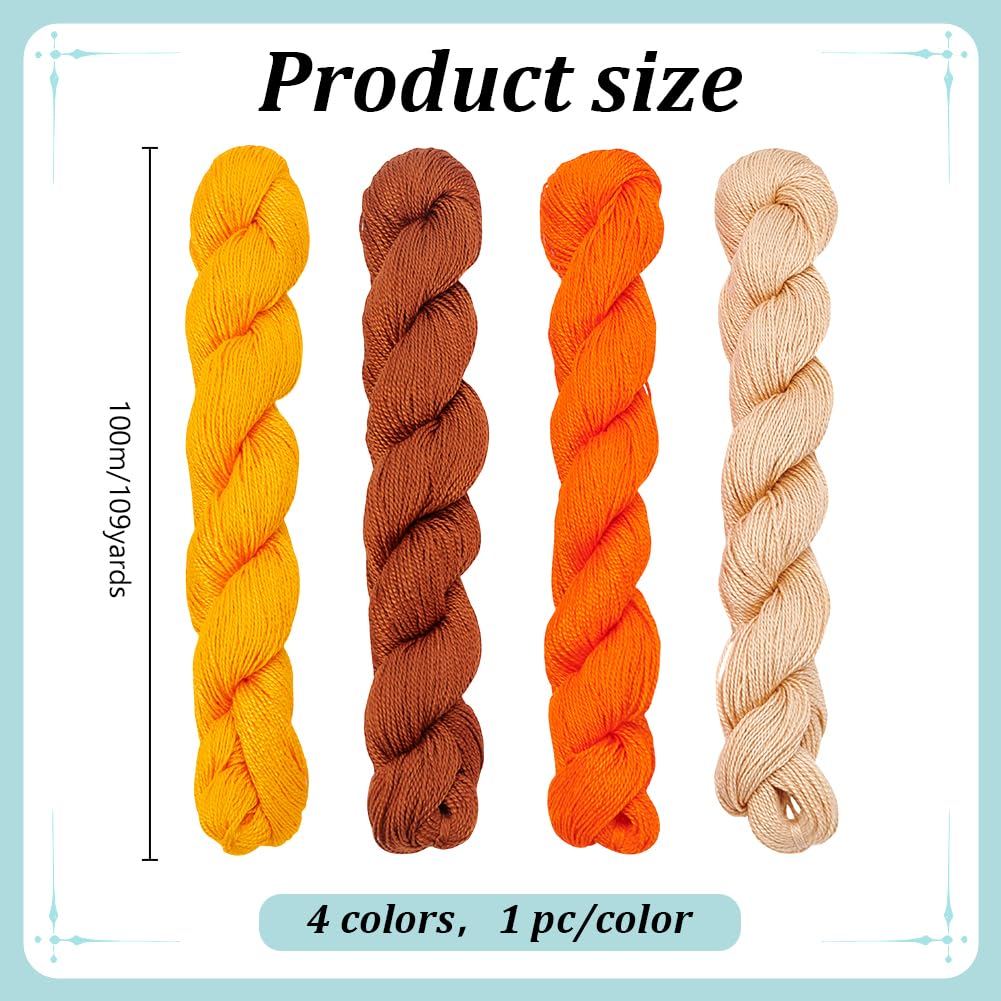 FREEBLOSS 4 Pcs Sashiko Thread Sashiko Skein 100 M*4 Colors(Sunset) Cotton Embroidery Thread Japanese Quilting & Embroidery Sashiko Kit Supplies Sewing Thread - Image 3