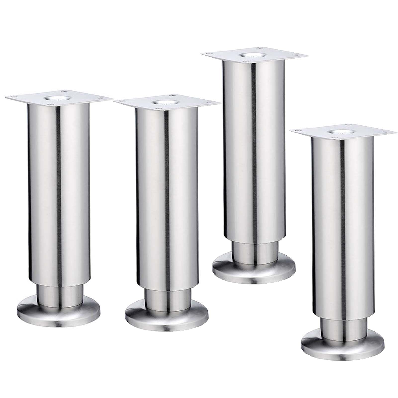 YSUEFIJO Patas para Muebles Altura Regulables, Patas Gruesas de Armario, Patas para Mesas Acero Inoxidable, Patas Ajustables para Dispositivos, Montaje Rápido y Fácil, Tornillos Incluidos