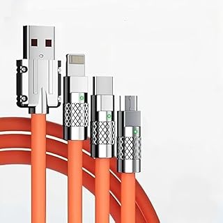 كابل USB للشحن السريع 3 في 1 120 وات 6 أمبير، هاتف ذكي، باور بنك، جهاز العرض، حاسوب شخصي