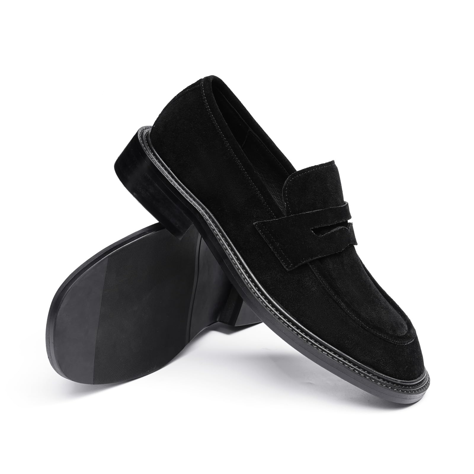 Mocasines Casuales en Cuero de Ante para Hombres Zapatos de Vestir Slip On Formales