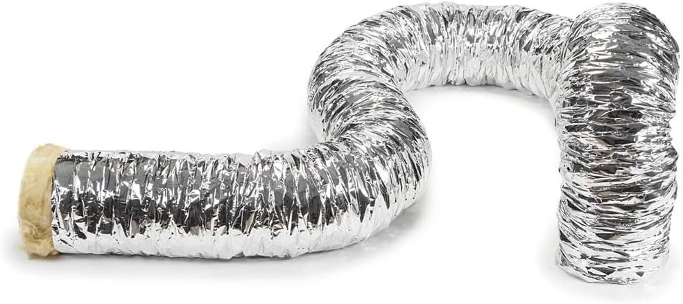 Tubo flexible aislado para Aire Acondicionado y climatización 10 Metros y 305mm Diámetro, aluminio, poliéster y fibra de vidrio para HVAC