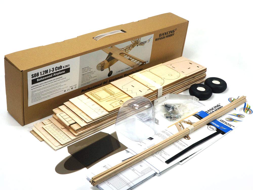 J3 Balsa Wood model samolotu, 4-kanałowe, zdalnie sterowane, samoloty RC dla początkujących, 1180 mm, laserowo wycięte modele samolotu, zestawy do budowy i latania (S0802)