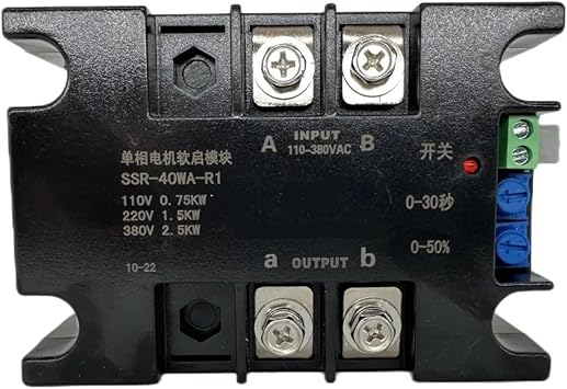 220V Single-Phase Motor Soft Starter Soft Start Module Soft Start 50-60HZ Compatible 2/4/6/8KWSSR-60WA-R12KW
