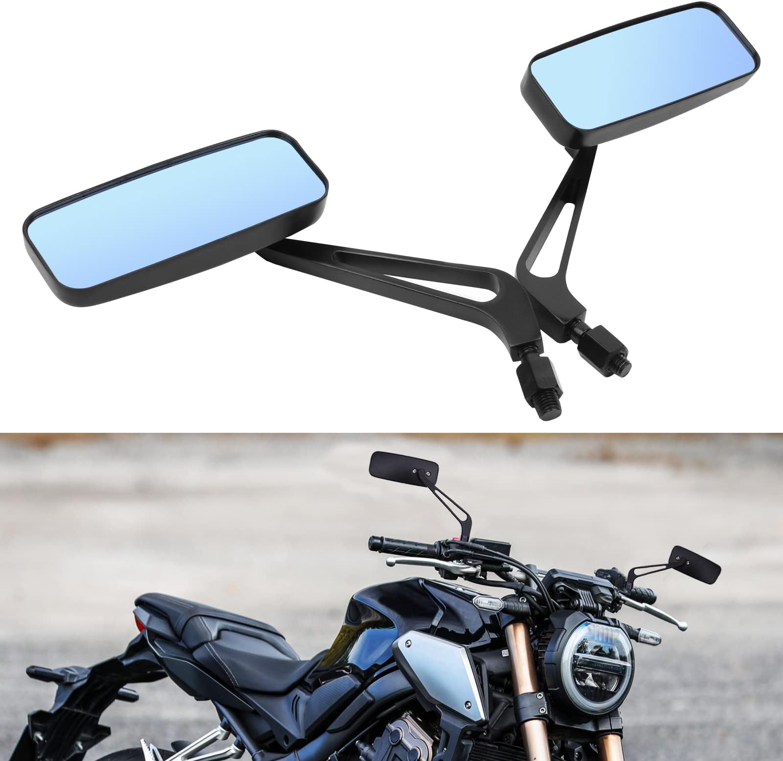 Universal Motorrad Rückspiegel Set M10 - 22mm Lenkerhalterung