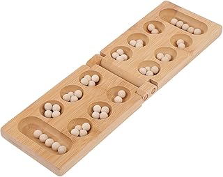 ibasenice Mancala Board Game - Mancala Board Game With Folding Board/African Chess Strategy Game For Kids Family Board Game/Mind Puzzle Game Chess/Trumpet Wood Jewel Chess
