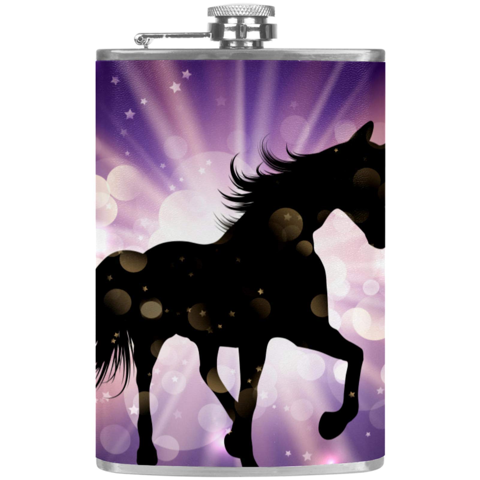 Flasque de poche licorne violette pour vos soirées barbecue et sorties pêche