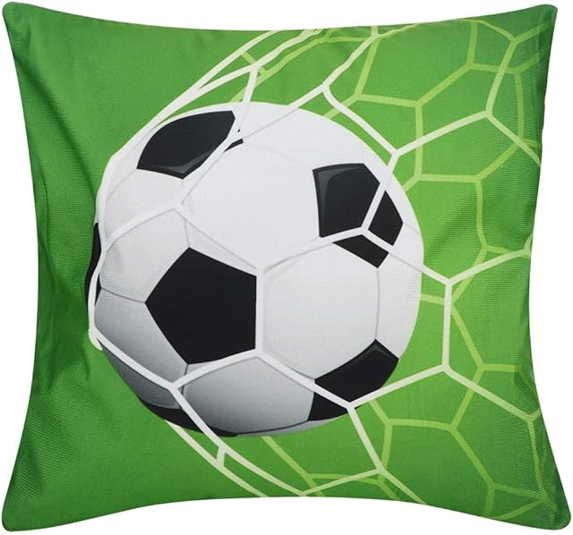 2Pcs Sofa Pillow Case, Sports Ball Pattern Style Cushion Cover Polyester Couch Sofa Pillow Case Pillowcase for Home Decoration(Football)