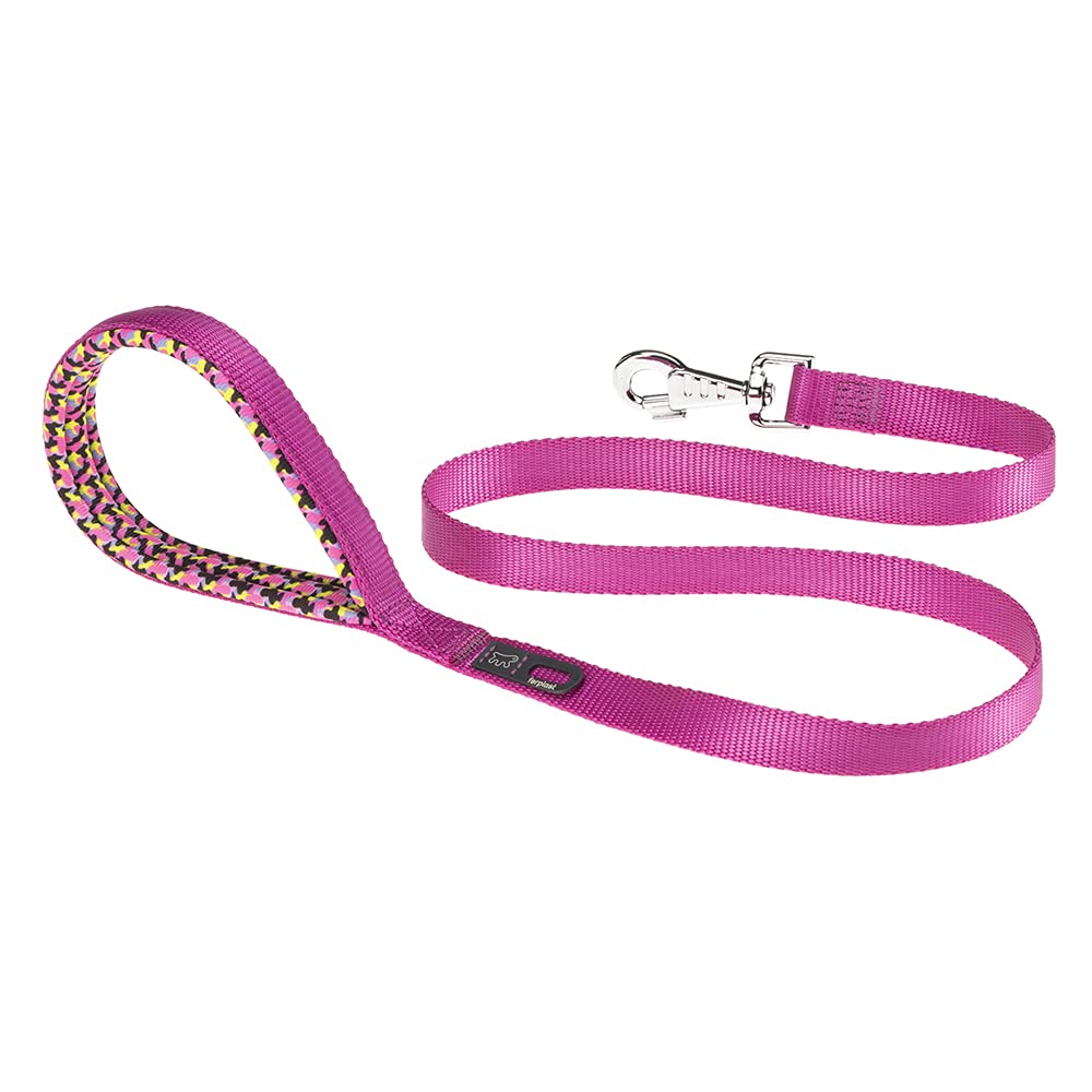 Ferplast Daytona G Guinzaglio per Cani Extraresistente - Morbida Impugnatura Imbottita - Pratico Porta Sacchetti Igienici - Antiabrasione - Design Italiano - 120 x 1,5 cm, Viola